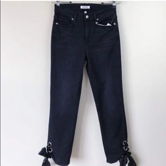Good American Denim - Closeout!▪️Good American Straight Leg Lace Up Ankle Jeans